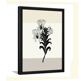 Vintage Botanical Floral Photo Framed Wall Art for Living Room Décor